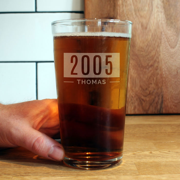 Personalised Name & Date Pint Glass