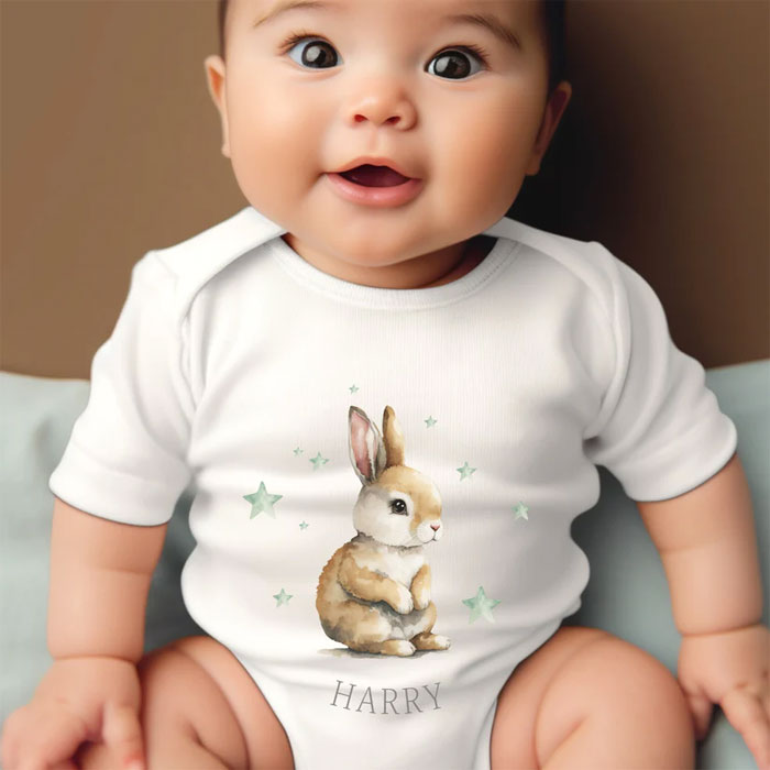 Personalised Bunny Baby Vest