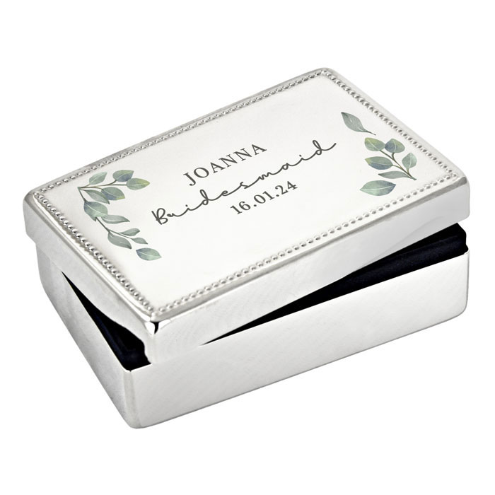 Personalised Botanical Rectangular Jewellery Box