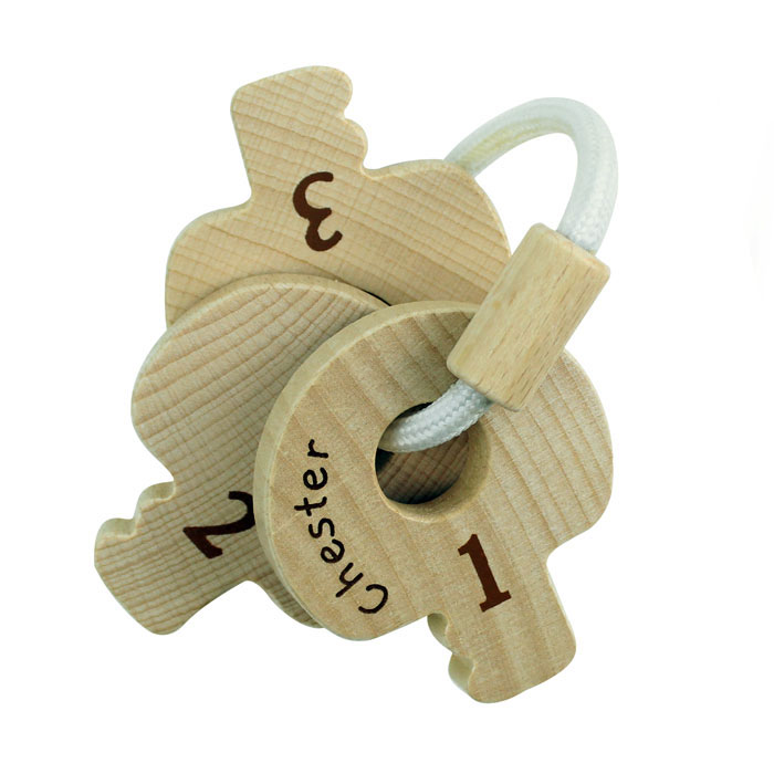 Personalised Name Only Wooden Keys Baby Toy