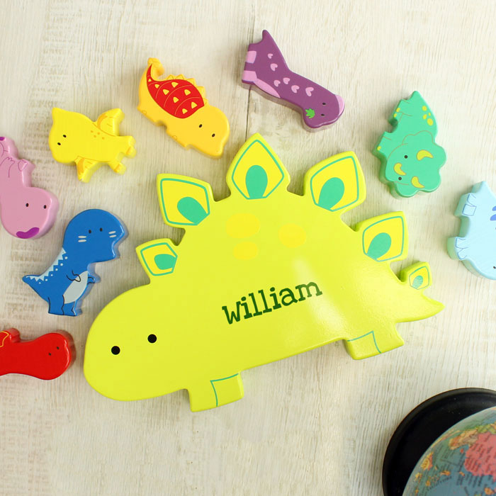 Personalised Name Only Wooden Dinosaur Stacking Toddler Toy