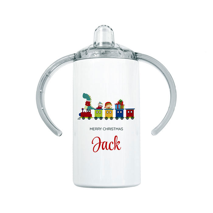 Personalised Merry Christmas Train Kids Sippy Cup