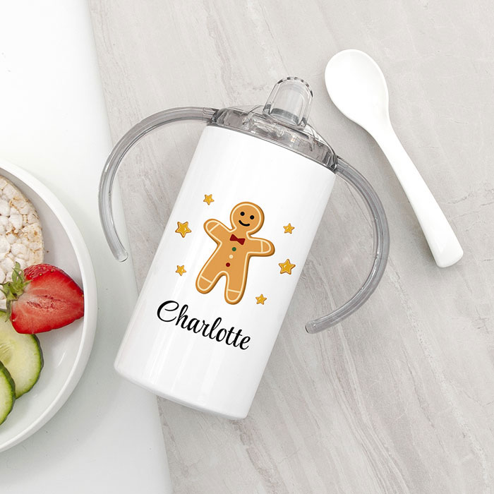 Personalised Gingerbread Man Christmas Sippy Cup