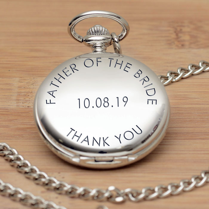 Engraved Thank You Pocket Watch Male Wedding Party Role