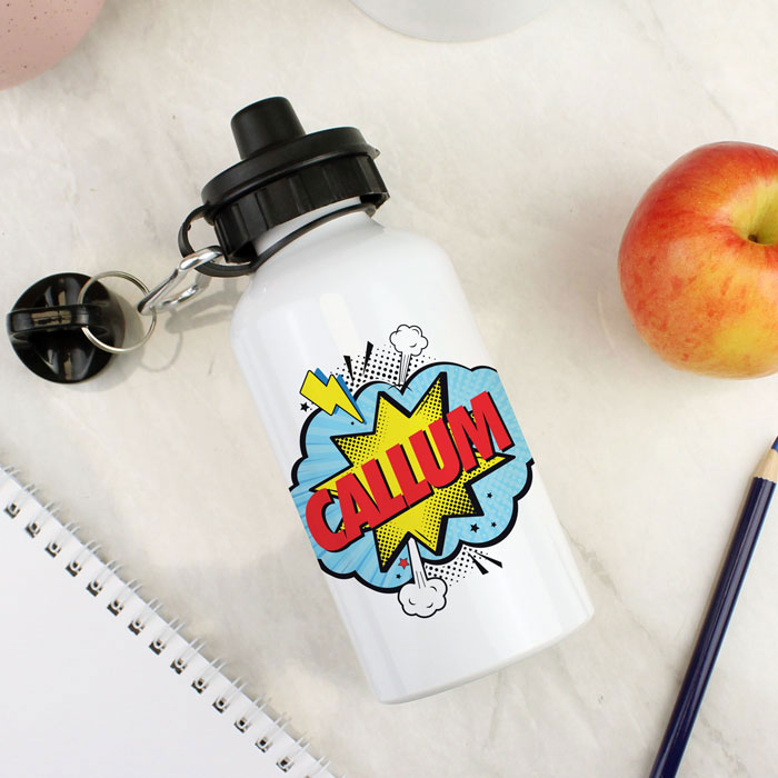 Personalised Superhero Aluminium Drinks Water Bottle