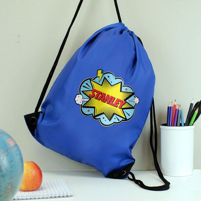 Personalised Superhero Blue Kit Bag