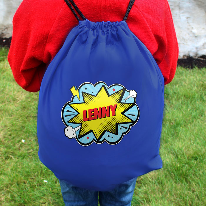 Personalised Superhero Blue Kit Bag