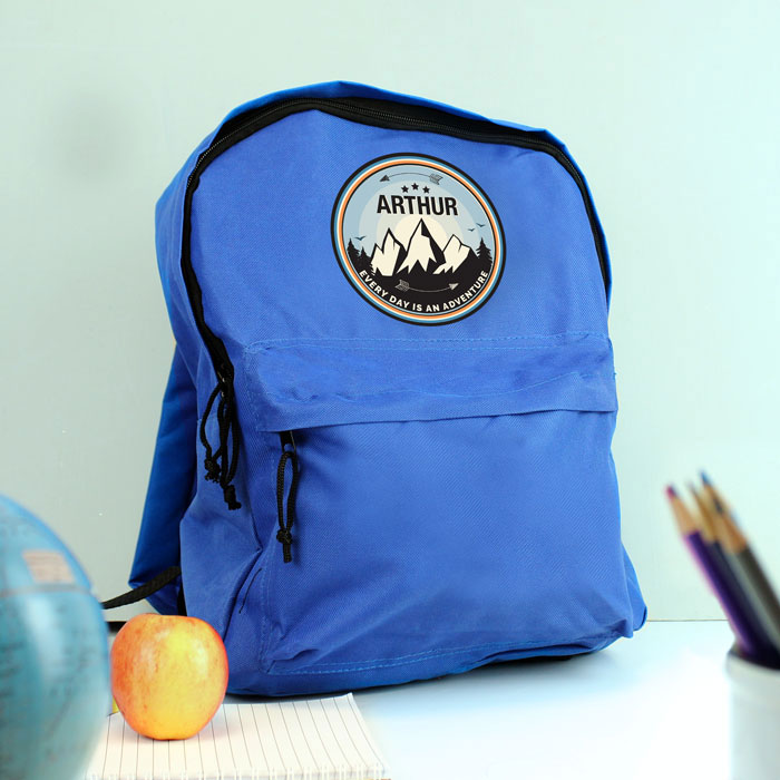 Kids Personalised Adventure Blue Backpack