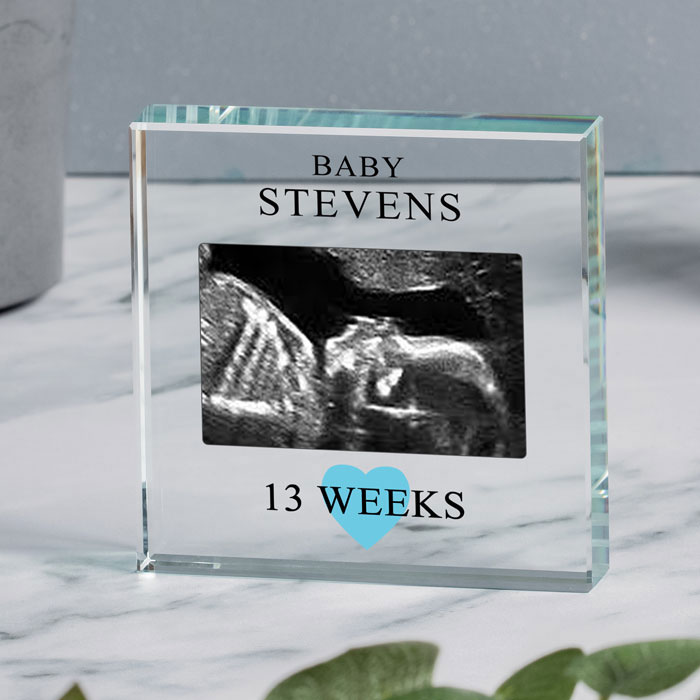 Baby Scan Photo Glass Token in Gift Box