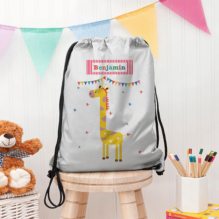 Personalised Childrens Giraffe Waterproof Swim Bag