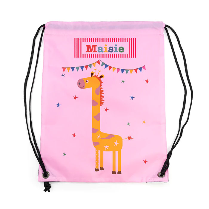 Personalised Childrens Giraffe Waterproof Swim Bag