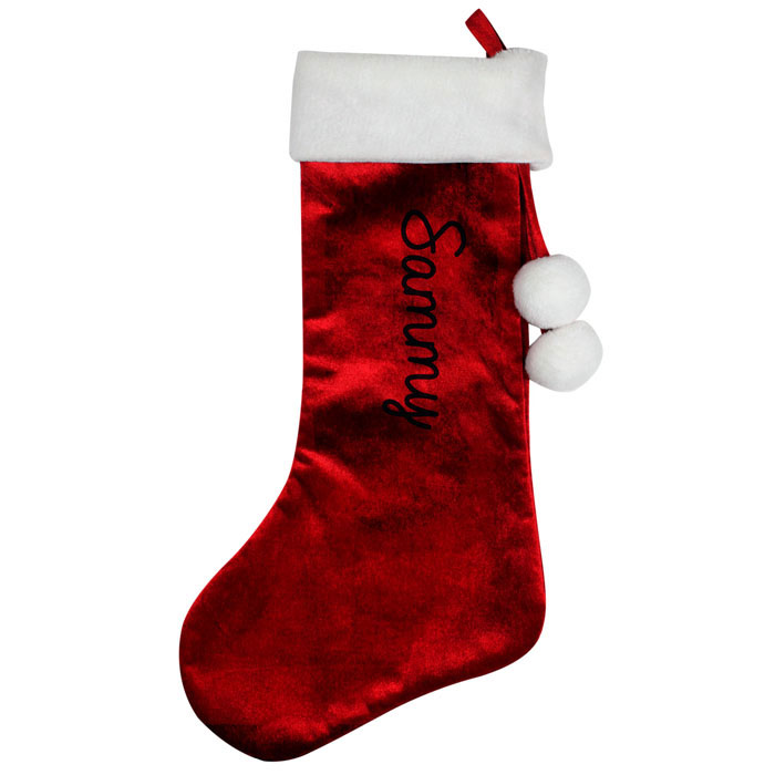 Personalised Name Only Red Fleece Stocking