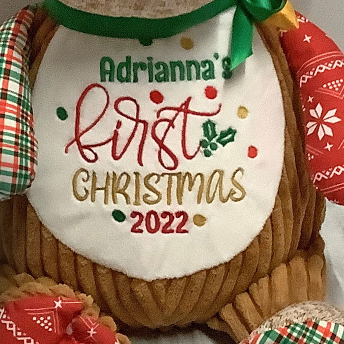 Personalised Cubbies Tartan Reindeer Christmas Teddy