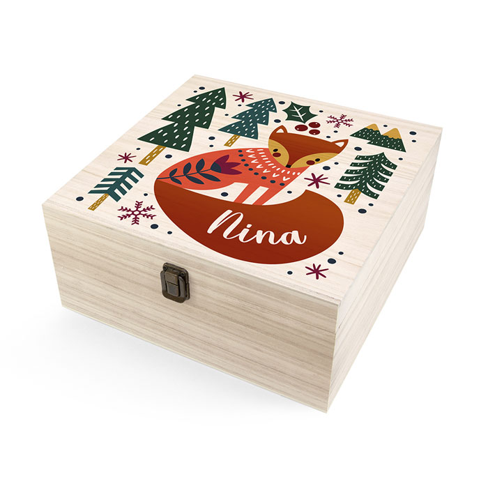 Personalised Scandi Fox Large Christmas Eve Box