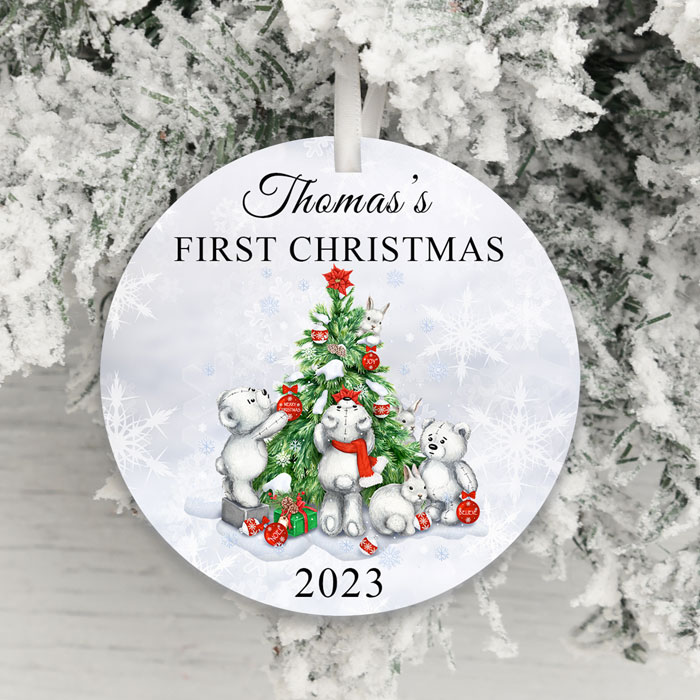 Acrylic Personalised Babys First Christmas Tree Decoration