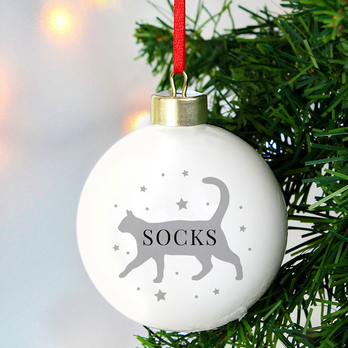 Personalised Cat Silhouette Bauble