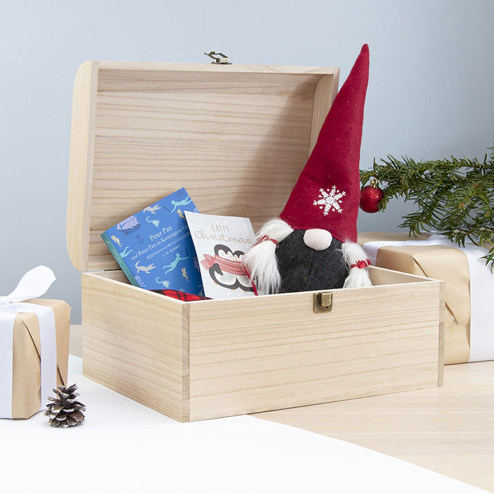 Personalised Christmas Scene Wooden Keepsake Chest