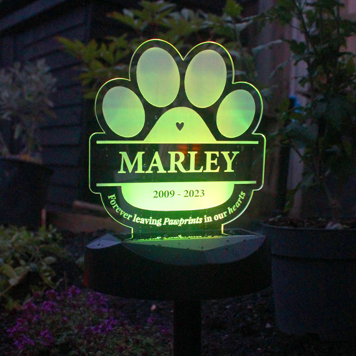 Personalised Pet Memorial Outdoor Solar Light Up Sign