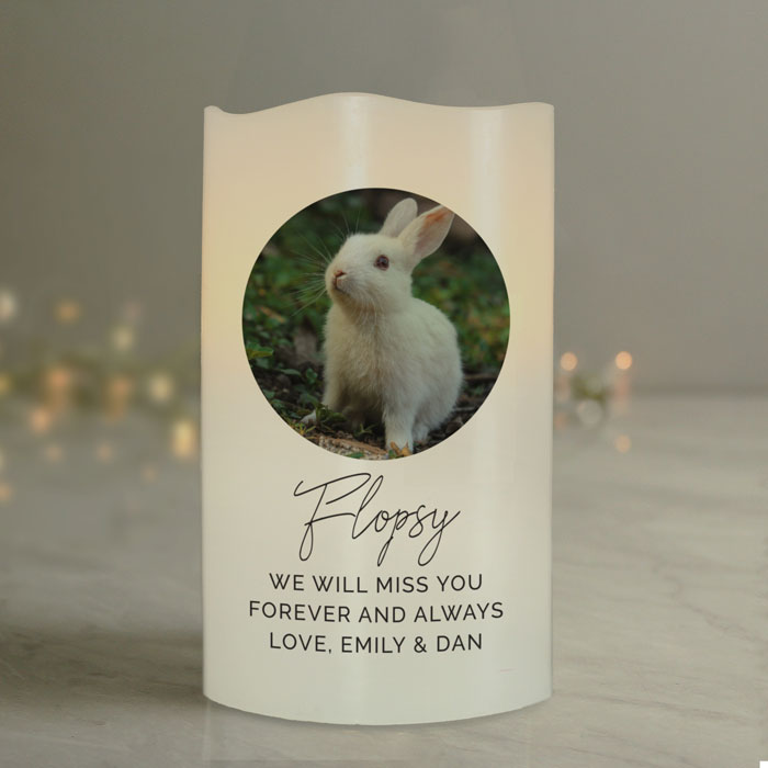 Personalised Photo Upload LED Pet Memorial Candle