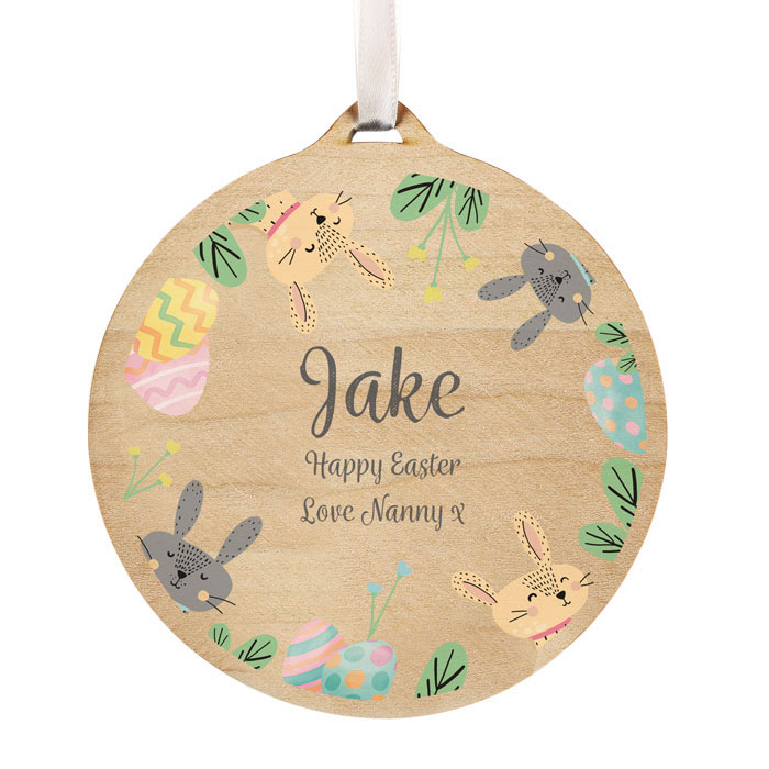 Personalised Easter Themed Wooden Decoration