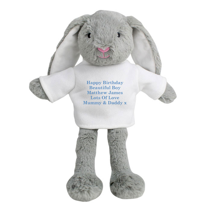 Personalised Message Bunny Rabbit Blue