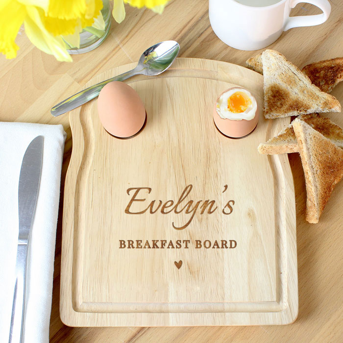 Personalised Heart Motif Egg and Toast Board