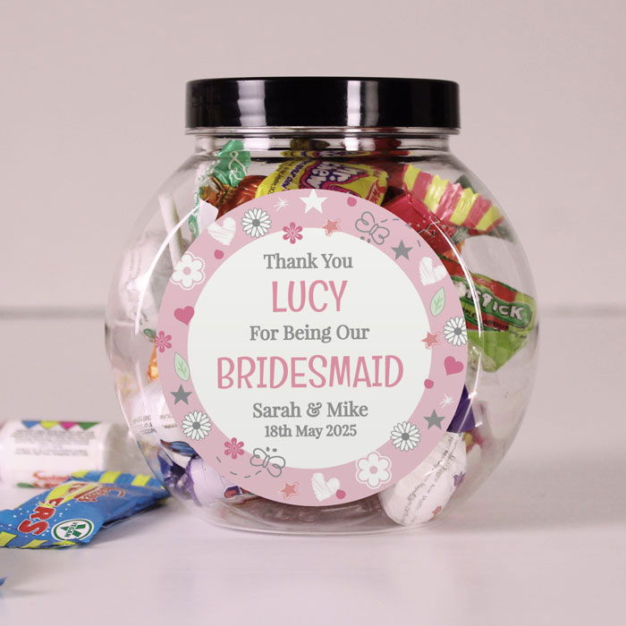 Personalised Bridesmaid Sweet Jar