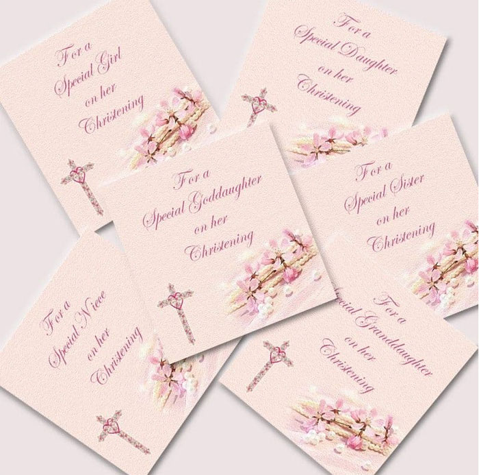 Personalised Silver Crystal Christening Cross Necklace