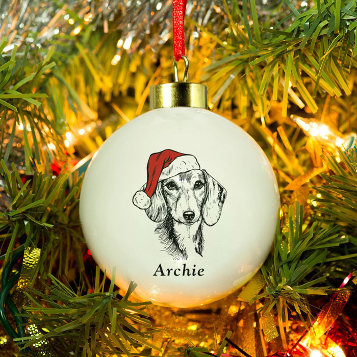 Personalised Dog Breed Christmas Tree Bauble