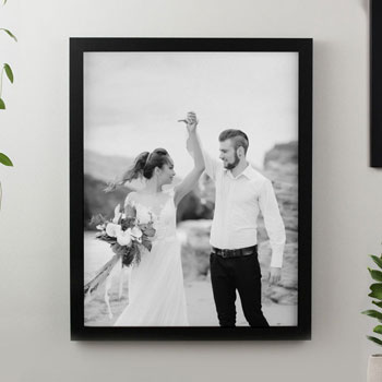 Personalised Photo Upload Black Poster Framed Print