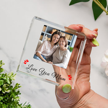 Love You Mum Glass Photo Upload Token