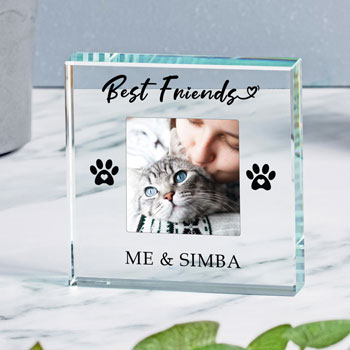 Personalised Pet Best Friends Glass Photo Token