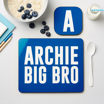 Boy's Personalised Big Brother/Little Brother Placemat Set