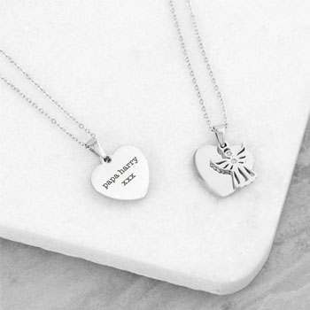 Personalised Silver Plated Guardian Angel Necklace