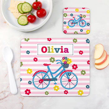 Personalised Girl's Placemat & Coaster Set Set - 9 Designs