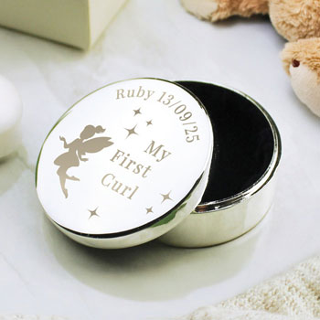 Personalised Fairy Princess First Curl Trinket Box