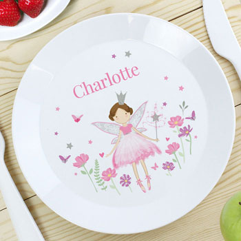 Personalised Fairy Princess Plate Drop-Proof BPA Plastic