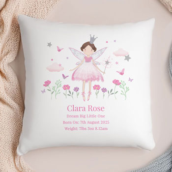 Girl's Personalised Fairy Princess Cushion