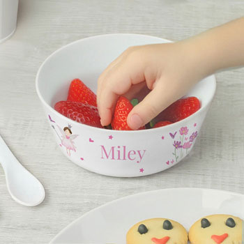 Girl's Personalised Fairy Princess BPA-Free Plastic Bowl