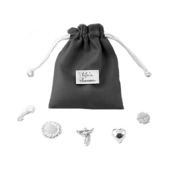 Personalised Sterling Silver Life's Charms in a Pouch
