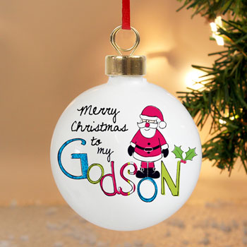 Exclusive Godson Personalised Christmas Tree Bauble