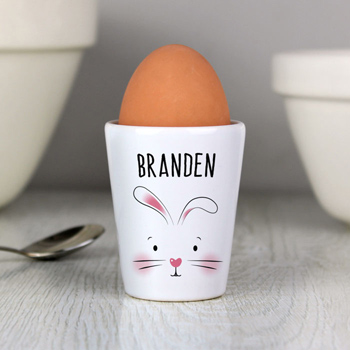 Children's Personalised Bunny Features Ceramic Egg Cup