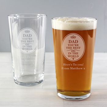 The Best Dad Daddy Grandad Godfather in the World Pint Glass