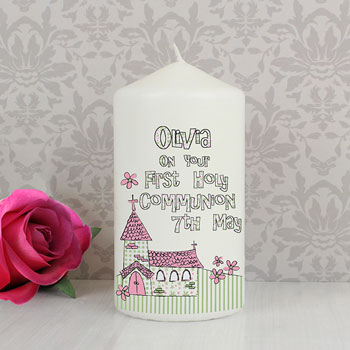 Church Personalised 1st Holy Communion Candle Boy or Girl
