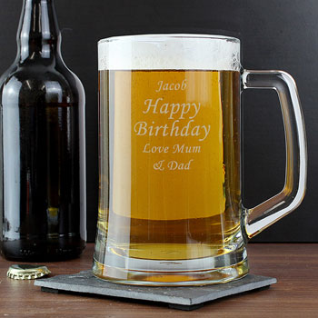 Engraved Personalised Pint Beer Glass Stern Tankard