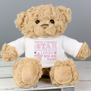 Twinkle Twinkle Girls Teddy With Personalised Jumper