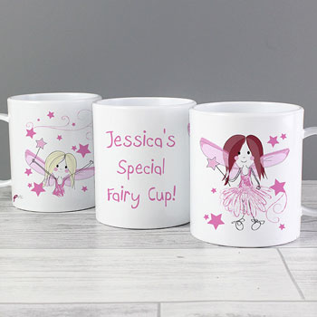 Girl's Drop Proof Personalised Fairy Plastic Name Cup