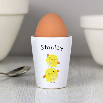 Personalised Easter Chicks Ceramic Egg Cup