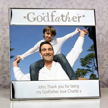 Personalised Silver Plated Godfather Square 6x4 Photo Frame