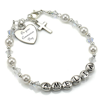 Girl's Personalised Communion Name Bracelet